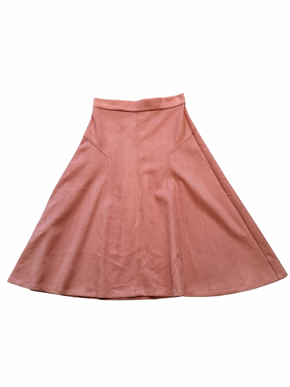 Ann Taylor Pink/Mauve Faux Suede Aline Skirt 4